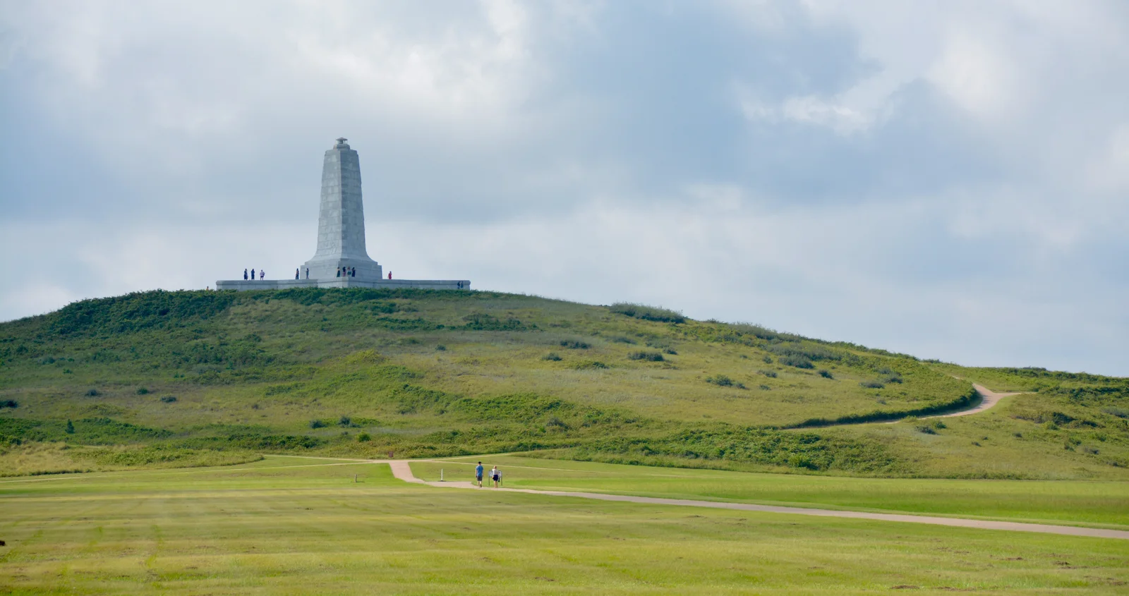 Wright Brothers Monument on its grassy hill in Kill Devil Hills, photographed September 3, 2017